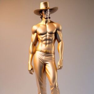 Golden “DROVERS” Statue - 13” x 19"Frameable Digital Art Print
